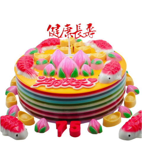 Longevity (Fishes, ingots & peaches) - CakeArtelier