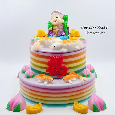 Longevity (Shou Xing Po two tiers) - CakeArtelier