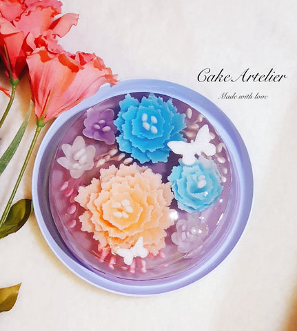 Flowery round cake (KJFR0025) - CakeArtelier