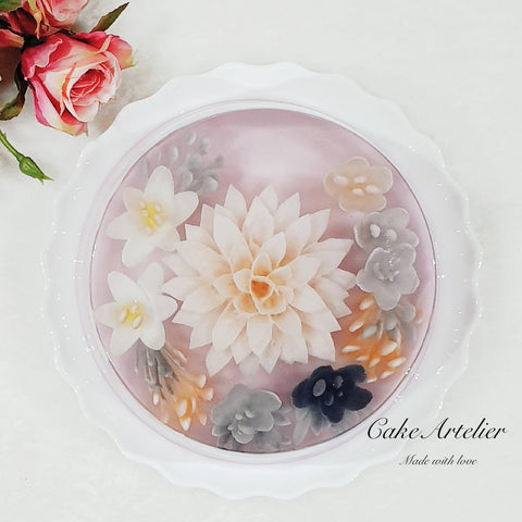 Flowery round cake (KJFR0019) - CakeArtelier