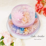 Flowery round cake (2 Tier) (KJFRT001) - CakeArtelier