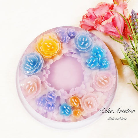 Flowery round cake (KJFR0010) - CakeArtelier