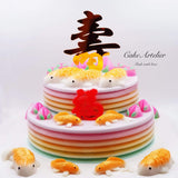 Longevity (fishes & peaches two tiers) - CakeArtelier