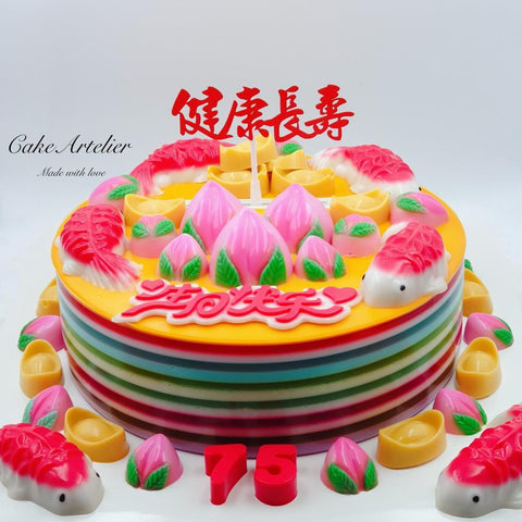 Longevity (Fishes, ingots & peaches) - CakeArtelier