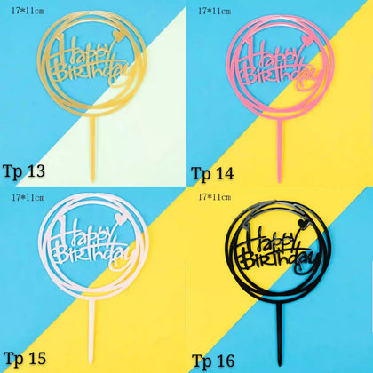 Toppers - Happy Birthday (TP13-16) - CakeArtelier