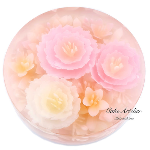 Flowery round cake (KJFR0022) - CakeArtelier