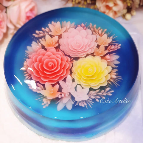 Flowery round cake (KJFR20210601)