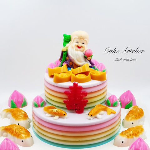 Longevity (Shou Xing Gong two tiers 02) - CakeArtelier